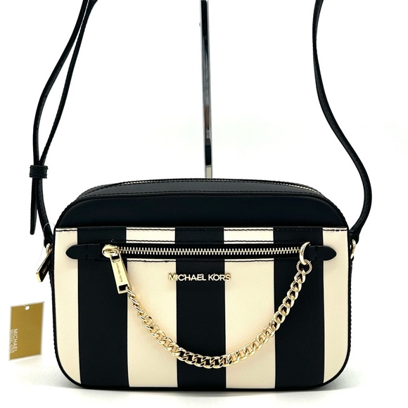 Michael Kors Handbags - Michael Kors Large EW Zip Chain Xbody Crossbody Bag Black Multi